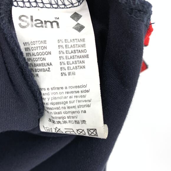 SLAM Short Sleeve Polo Shirt Mens Size Small Navy Blue Sea Of Japan Graphic - Picture 7 of 7